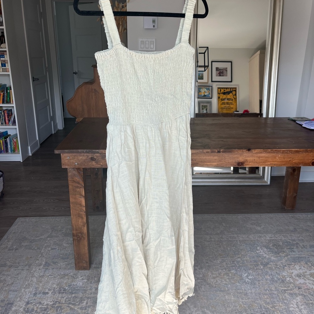 Zara pale green smocked dress